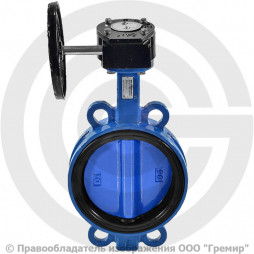 Затвор дисковый поворотный межфланцевый с редуктором Ду-350 Ру-10/16 EPDM с чугунным диском Benarmo EURO