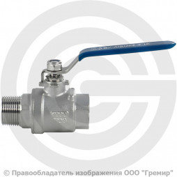 Кран нержавеющий AISI 304 (CF8) двусоставной Ду-20 (3/4") Ру-64 ВР-НР (ВН-НАР) муфтовый NK-BMFL20/4