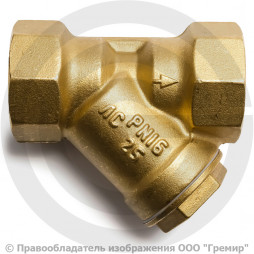 Фильтр сетчатый Y-образный латунный Ду-25 (1") Ру-16 ВР (ВН) (Т<150°С) под пломбу VALFEX 46Б5фт1