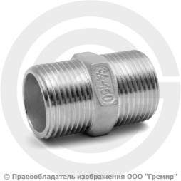 Ниппель нержавеющий AISI 316 НР (НАР) Ду-15 (1/2")