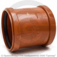 Муфта НПВХ (ПВХ) ремонтная коричневая Дн 160 б/нап в/к Ostendorf KGU