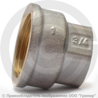 Муфта латунная переходная ВР (ВН) Ду 50-25 (2"-1") никель SantechSystems