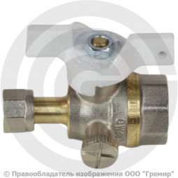 Кран трехходовой для манометра Ду-15 Ру-40 ВР-Накидная гайка G1/2"-G1/4" Aquasfera 1124