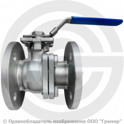 Кран нержавеющий AISI 316 (CF8M) фланцевый под привод Ду-100 Ру-16 L=190мм полнопроходной Benarmo