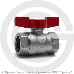 Кран латунный Ду-20 (3/4") Ру-40 ВР (ВН) никель полнопроходной бабочка Itap Ideal 092