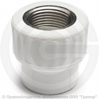 Муфта PP-R комбинированная белая ВР (ВН) Дн 25-3/4" Pro Aqua