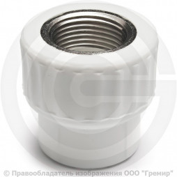 Муфта PP-R комбинированная белая ВР (ВН) Дн 25-3/4" Pro Aqua