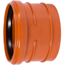 Муфта НПВХ (ПВХ) насадная коричневая Дн 110 б/нап в/к п/клей Ostendorf KGAM