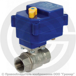 Кран латунный с электроприводом 220V Ду-20 Ру-40 ВР (ВН) никель Bugatti Neptun