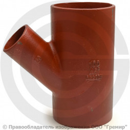 Тройник чугунный безраструбный SML Ду 200-150 45гр Китай