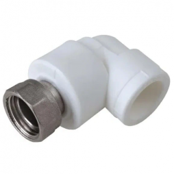 Угольник PP-R комбинированный белый с накидной гайкой Дн 32-1 1/4" VALFEX