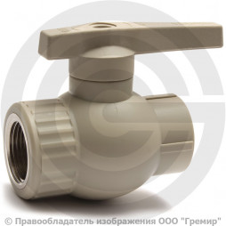 Кран PP-R Дн 20-1/2" ВР (ВН) серый VALFEX