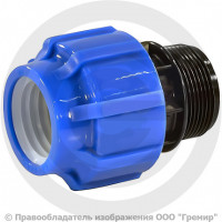 Муфта ПЭ компрессионная Дн 32-1" Ру-16 НР (НАР) VALFEX