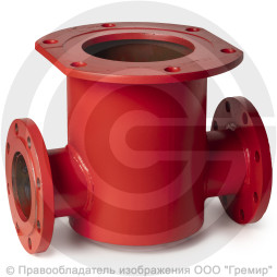 Подставка пожарная двойная фланцевая ППДФ стальная Ду 50-50 Ру-10 КЗСД