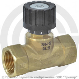 Клапан балансировочный ручной латунный муфтовый Ду-15 Ру-16 ВР (ВН) Kvs=1.6м3/ч без ниппелей EURO Aquasfera