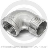 Отвод резьбовой (угольник) нержавеющий AISI 316 НР-ВР (НАР-ВН) Ду-6 (1/8")