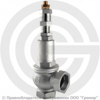 Клапан предохранительный регулируемый латунный Ду-32 (1 1/4") ВР (ВН) Рср=1-12бар (Т<150°С) VT.1831.N Valtec