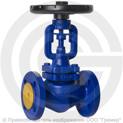 Клапан запорный чугунный фланцевый Ду-40 Ру-16 (Т<300°С) сильфонный Benarmo