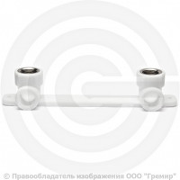 Угольник двойной PP-R комбинированный ВР (ВН) Дн 25-1/2" с креплением Pro Aqua