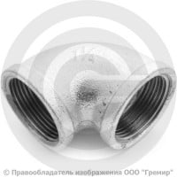 Угольник чугунный оцинкованный ВР (ВН) Ду 32 (1 1/4")