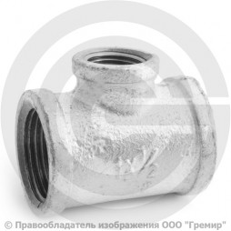 Тройник переходной чугунный оцинкованный ВР (ВН) Ду 25-15 (1"-1/2")