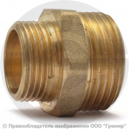 Ниппель латунный переходной НР (НАР) Ду 32-15 (1 1/4"-1/2") STOUT