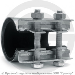 Хомут ремонтный односторонний оцинкованный Ду-25 (Дн 32-35) L=70мм Benarmo Краб