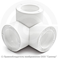 Тройник двухплоскостной PP-R белый Дн 25 Pro Aqua