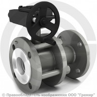 Кран стальной фланцевый разборный с редуктором Ду-150 Ру-16 L=280мм полнопроходной LD К.Ш.Р.Ф.Р. 150.016.П/П