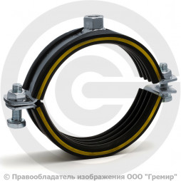 Хомут крепежный оцинкованный с резиновой прокладкой (Дн 108-118) (4") М12 б/к Mupro SBC