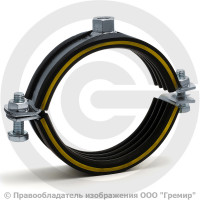 Хомут крепежный оцинкованный с резиновой прокладкой (Дн 133-137) М12 б/к Mupro SBC