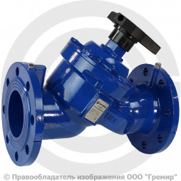 Клапан балансировочный ручной чугунный фланцевый Ду-50 Ру-16 Kvs=41.9м3/ч с измерительными ниппелями Benarmo