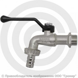 Кран латунный водоразборный Ду-20 (3/4") Ру-16 НР-Штуцер рычаг Aquasfera 1019