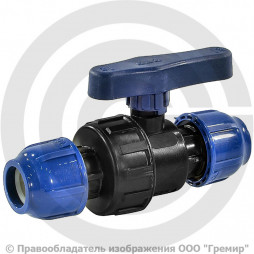 Кран ПНД компрессионный Дн 50 Ру-16 RTP (РосТурПласт)