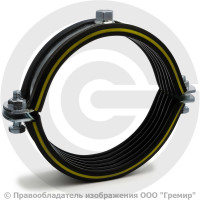 Хомут крепежный оцинкованный с резиновой прокладкой (Дн 164-170) (6") М12 б/к Mupro SBC