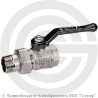 Кран латунный Ду-25 (1") Ру-30 ВР-"Американка" никель рычаг Bugatti серия 920