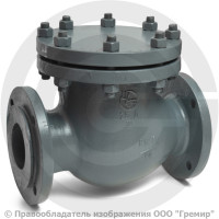 Клапан обратный поворотный стальной фланцевый Ду-150 Ру-25 (Т<425°С) 19с76нж ЧАЗ