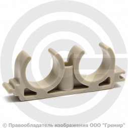 Опора PP-R двойная серая Дн 25 VALFEX