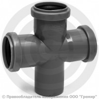 Крестовина PP-H одноплоскостная серая Дн 50-50-50 67гр б/нап в/к Ostendorf HT HTDA