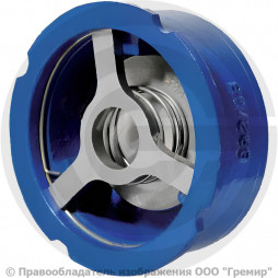 Клапан обратный осевой чугунный межфланцевый Ду-150 Ру-16 (Т<100°С) диск сталь NVD-802R Ридан