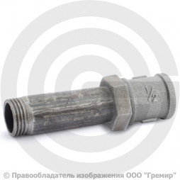 Сгон в сборе стальной L=110мм Ду-15 (1/2") в комплекте со стальной муфтой и контргайкой КАЗ