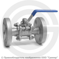 Кран нержавеющий AISI 304 (CF8) трехсоставной фланцевый Ду-20 (3/4") Ру-16 NK-BF20/4