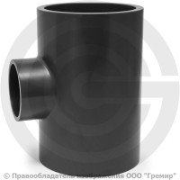 Тройник ПВХ клеевой серый переходной Дн 110-63 90гр Ру-16 напорный Aquaviva