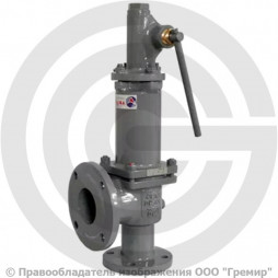 Клапан предохранительный пружинный угловой стальной фланцевый Ду-50 Рср=4бар Рн=4…8бар (Т<450°С) с ручным подрывом 17с6нж Арма-Пром