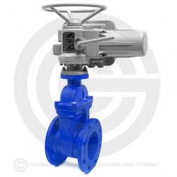 Задвижка чугунная фланцевая Ду-250 Ру-10 (Т<150°С) 30ч939р с электроприводом (380 В)