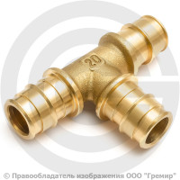Тройник аксиальный латунный для PE-X труб Дн 20 GX150 Giacomini