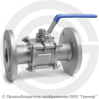 Кран нержавеющий AISI 304 (CF8) трехсоставной фланцевый Ду-50 (2") Ру-16 NK-BF50/4