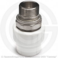 Муфта PP-R комбинированная под ключ белая НР (НАР) Дн 40-1 1/4" VALFEX