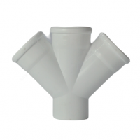 Крестовина PP-M одноплоскостная бесшумная белая Дн 110-110-110 45гр б/нап в/к RTP (РосТурПласт)