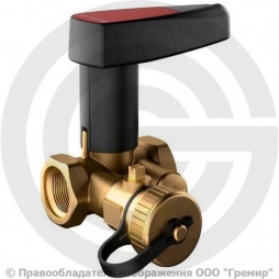 Клапан запорно-балансировочный ручной латунный муфтовый Ду-20 Ру-25 ВР (ВН) Kvs=4.65м3/ч со сливным краном BASIC Broen